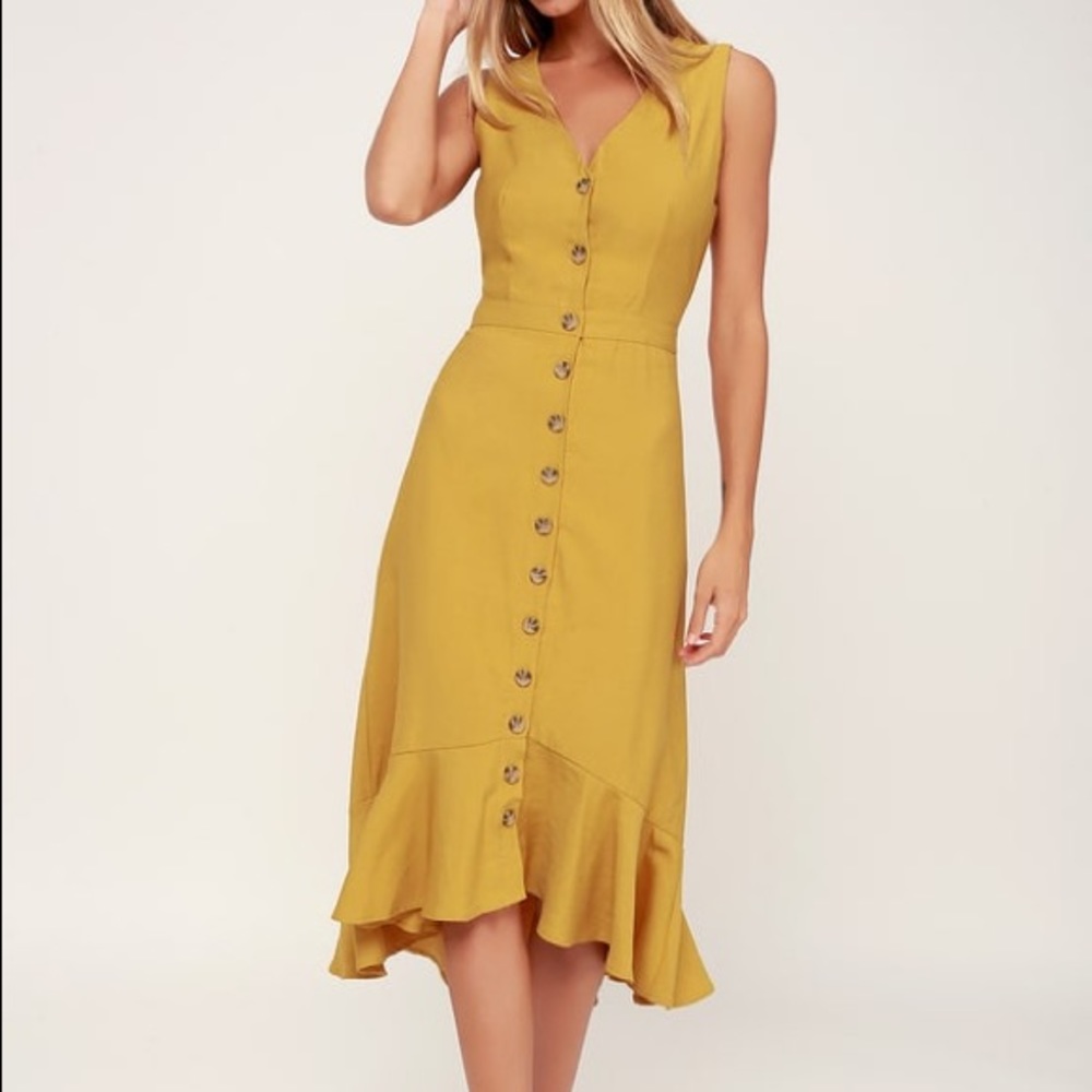 Lulu’s When We First Met Button Front Midi Dress